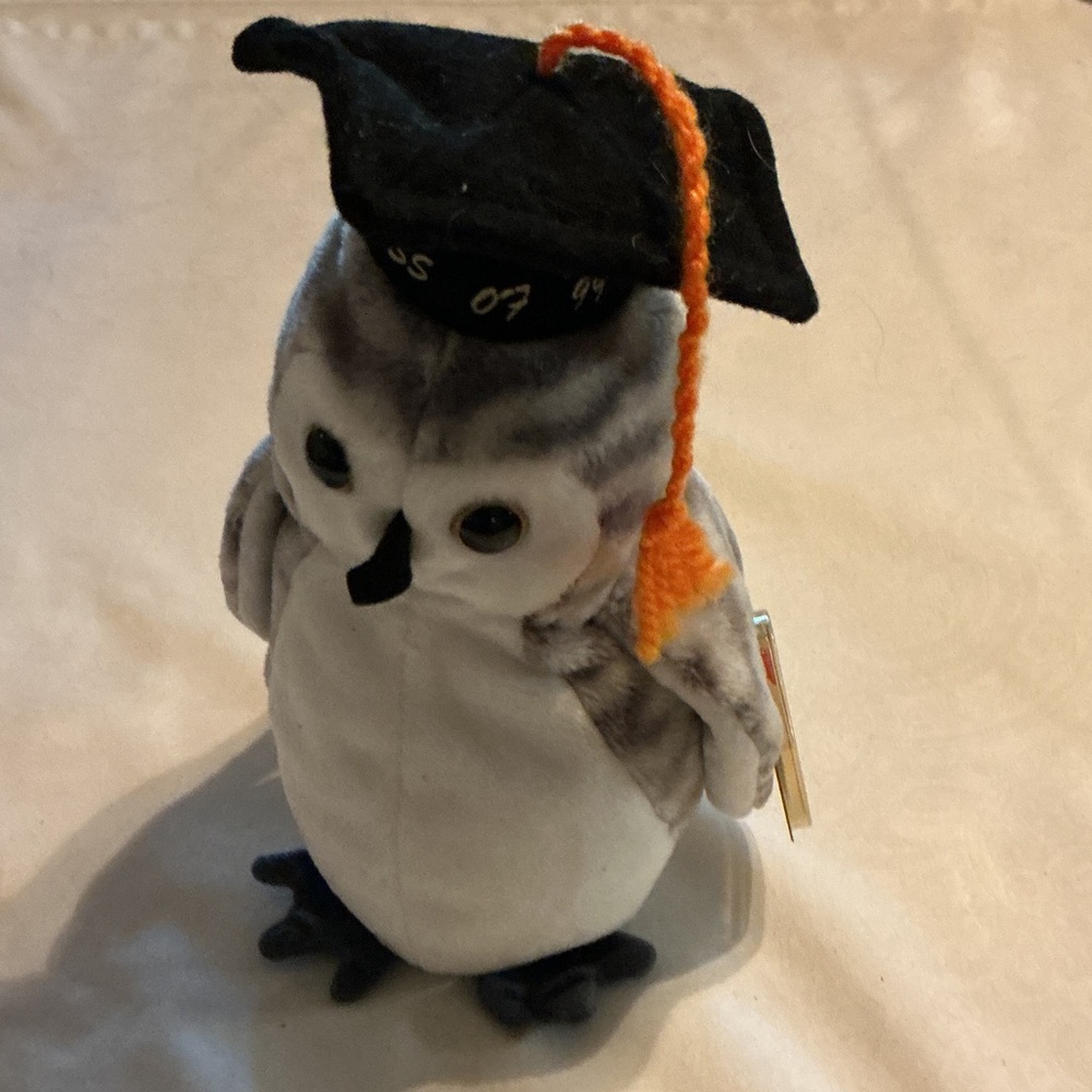Ty Beanie Baby Plush Graduation Owl Class of 1999 - Wiser